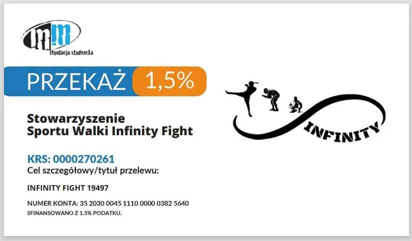 Przekaż 1,5% podatku dla Infinity Fight Elbląg