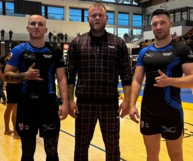 Dominik Kopczyński, Łukasz Malinowski oraz Przemysław Kopeć na Pucharze Polski Jiu Jitsu No Gi w Poznaniu